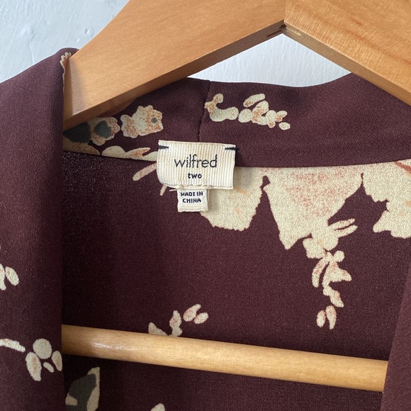 Wilfred Franca Long Sleeve Mini Wrap Dress Floral - Picture 4 of 6